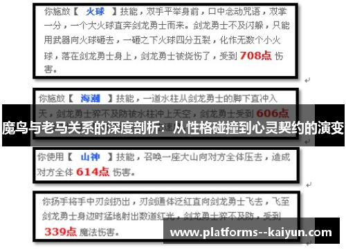 魔鸟与老马关系的深度剖析：从性格碰撞到心灵契约的演变